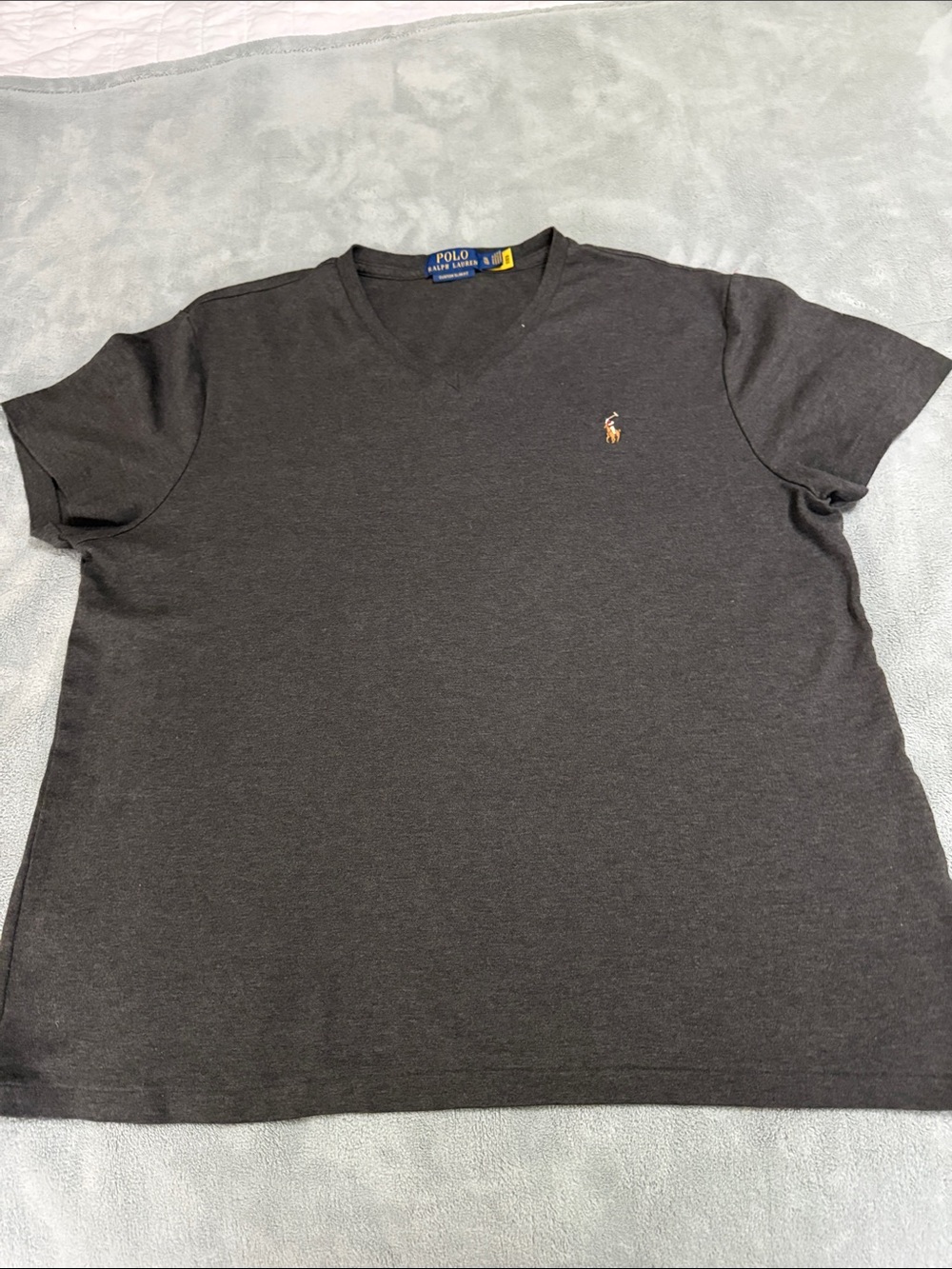 Polo by Ralph Lauren Charcoal Short Sleeve Crewneck Tee with Embroidered Pony